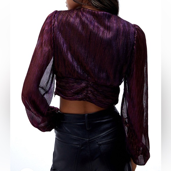 MinkPink Ines Twist Lurex Long Sleeve Top - Picture 4 of 13